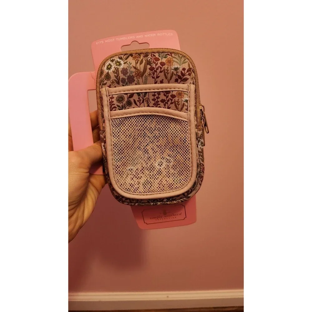 NWT Simply Southern Tumbler Water Floral Bottle Pouch Phone Holder Card Storage